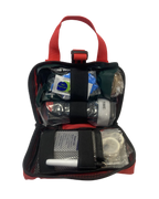 Open Vehicle Trauma Kit Personal IFAK showing packed trauma supplies
