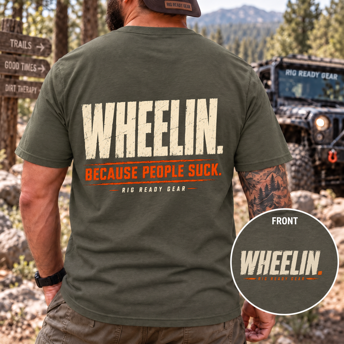 WHEELIN. BECAUSE PEOPLE SUCK. T-shirt